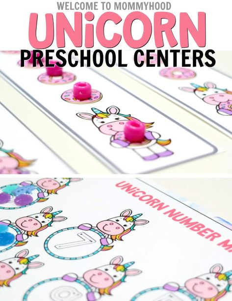 Unicorn Lesson Plans Preschool, Preschool Unicorn Activities, Unicorn Preschool Activities, Unicorn Activities Preschool, Unicorn Activities, Number Symbols, Unicorn Crafts For Kids, Preschool Math Centers, Addition Activities