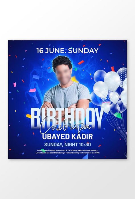 Happy Birthday celebration or social media post#pikbest#templates Social Media Birthday Post, Happy Birthday Social Media Post, Birthday Social Media Post, Post Birthday Celebration, Holiday Poster Design, Happy Birthday Celebration, Birthday Post Instagram, Celebration Background, Celebration Birthday