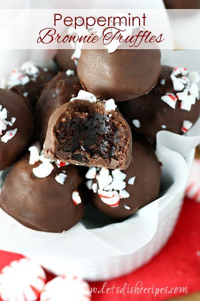 Peppermint Brownie Truffles Brownie Truffles Recipe, Chocolate Peppermint Truffles, Ghirardelli Brownie Mix, Truffle Recipe Christmas, Peppermint Brownie, Chocolate Truffles Recipe, Peppermint Truffles, Brownie Truffles, Healthy Dark Chocolate