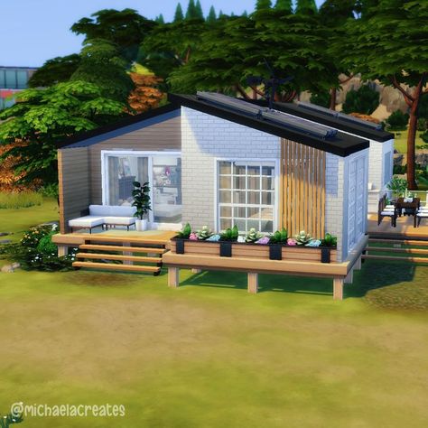 Sims 4 One Person House, Houses In Sims 4, Small Sims 4 Family Home, Sims Cabin House, Family Homes Sims 4, Bungalow Sims 4, Sims 3 Family House, Small House The Sims 4, 30x20 Sims 4 House