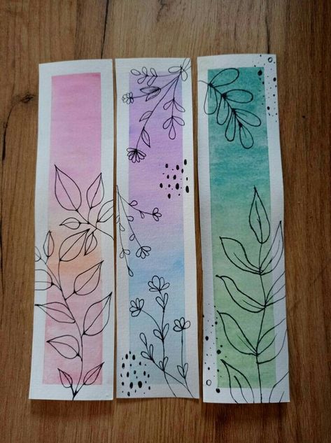 Minimalist Tattoo Ideas, Handmade Bookmarks Diy, Creative Bookmarks, Bookmark Craft, Watercolor Bookmarks, Diy Watercolor Painting, Diy Bookmarks, Health Board, 수채화 그림