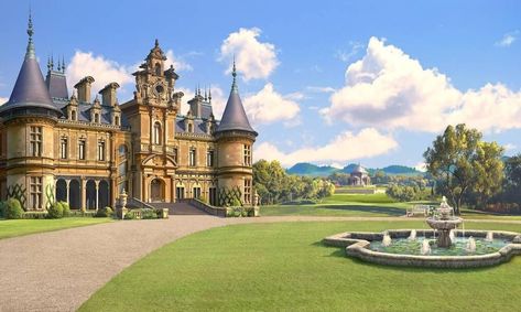 The Unexpected Heiress - Windcroft Manor (Day) Fantasy Manor, The Thorn Birds, Castle Bedroom, Anime House, Episode Interactive Backgrounds, Anime Places, Episode Backgrounds, Holiday Romance, Baroque Architecture