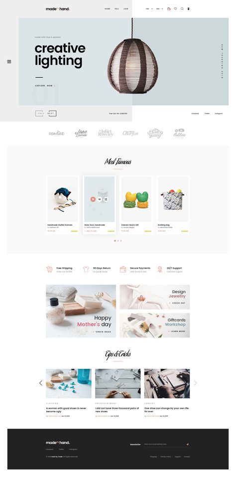 MadebyHand - Minimal Handmade eCommerce WordPress Theme #Handmade, #Minimal, #MadebyHand, #Theme Clean Web Design, Ecommerce Web Design, Ecommerce Template, Ecommerce Web, Web Ui Design, Psd Designs, Homepage Layout, Template Site, Wp Themes