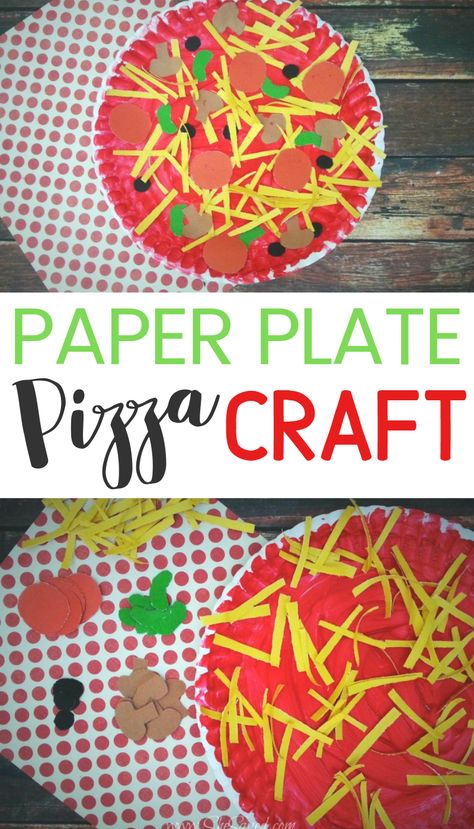 Need a fun little craft to do with your kids this week? You probably already have all of the supplies you need to make this Paper Plate Pizza Craft idea. Paper Plate Pizza Craft, Paper Plate Pizza, Pizza Craft, Pizza Easy, Paper Plate Crafts For Kids, Construction Paper Crafts, Craft Easy, Toddler Arts And Crafts, Preschool Arts And Crafts