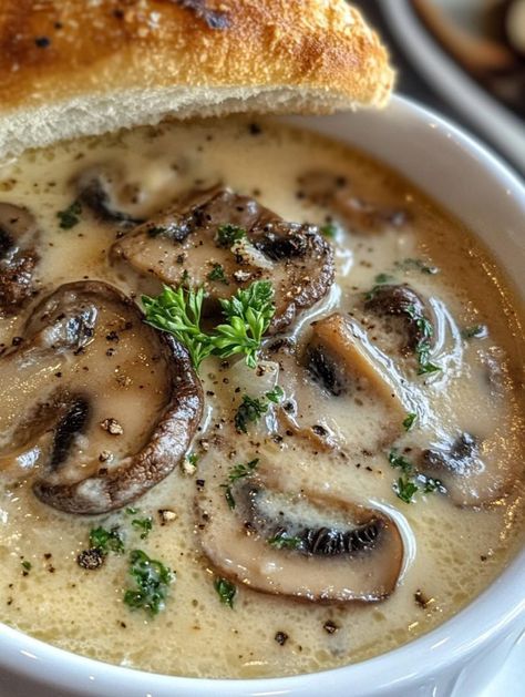 24-Decadent and Creamy Mushroom Soup Recipe – Easy Cooking Ideas Easy Cooking Ideas, Soup Pairings, Soup Recipe Easy, Soup Lovers, Mushroom Soup Recipe, Creamy Mushroom Soup, Soup Ingredients, Mushroom Soup Recipes, Cooking Soup