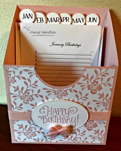 Birthday Card Organizer, Greeting Card Organizer, Perpetual Birthday Calendar, Birthday Care Packages, Wrapping Paper Crafts, Card Box Holder, Birthday Reminder, Greeting Card Box, Paper Craft Tutorials