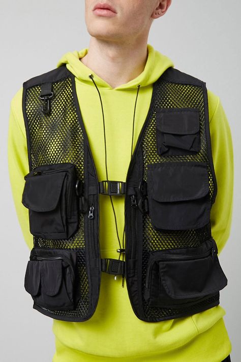 Mesh Utility Vest | Forever 21 Utility Vest Outfit Men, Utility Vest Outfit, Vest Outfits Men, Tactical Wear, Vest Outfit, Vest Men, Utility Vest, Concept Clothing, Vest Outfits