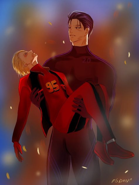 Lighting Mcqueen X Jackson Storm Fanart, Mcqueen X Storm Human, Mcqueen X Storm, Jackson Storm X Lightning Mcqueen, Lightning Mcqueen X Jackson Storm, Cars Cartoon Disney, Lightning Cosplay, Humanized Disney, Jackson Storm