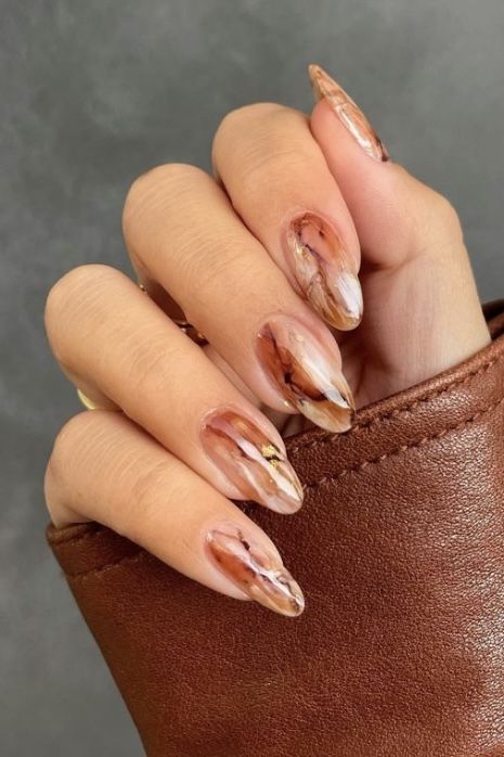 January Nail, January Nail Designs, Fruit Nail Designs, Nails Holiday, New Years Nail Designs, New Years Eve Nails, Brown Nails Design, Marble Nail Designs, January Nails