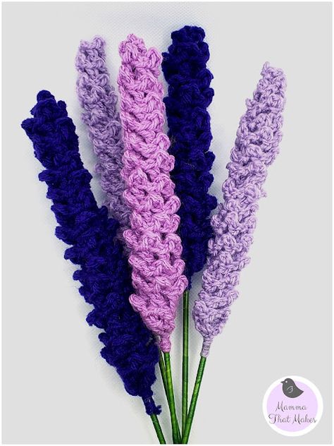 Mamma That Makes: How to crochet lavender - A simple tutorial. Crochet Lavender, Lavender Uses, Angel Babies, Crochet Flowers Free Pattern, Halloween Headband, Crochet Stitches For Beginners, Crochet Flower Tutorial, Fabric Glue, Free Crochet Patterns