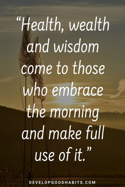 Motivational Good Morning Messages - “Health, wealth and wisdom come to those who embrace the morning and make full use of it.” #miraclemorning #purpose #selfimprovement #lifequotes #dailyquote #quoteoftheday #inspiration #motivation #happiness #quotes Pin Terest, Beautiful Good Morning Quotes, Good Morning For Him, Inspirational Good Morning Messages, Good Morning Handsome, Wealth Quotes, Beautiful Good Morning, Miracle Morning, Good Morning Funny