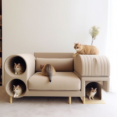 This doghouse that doubles up as a modular sofa has been designed for millennials and their pets! Cool Pet Products, Pet Furniture Design, Cat In House, Mens Wall Decor, Cat House Ideas, Modern Pet Furniture, Diy Chat, Cat Furniture Design, Luxury Cat Bed