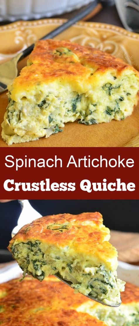 Quiche Recipes Crustless, Classic Quiche, Breakfast Quiche Recipes, Quiche Recipes Easy, Cheese Quiche, Artichoke Recipes, Breakfast Quiche, Crustless Quiche, Fresh Spinach