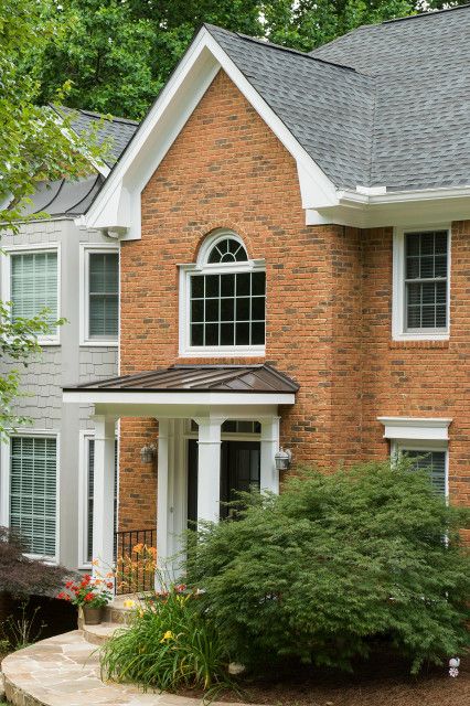 Hip Roof Portico with Square Columns - Traditional - Atlanta - by Georgia Front Porch | Houzz Ceiling Styles, Colonial Home Interior, Hip Roof Design, Front Porch Addition, Portico Design, Colonial House Exteriors, Porch Remodel, Porch Addition, Support Columns