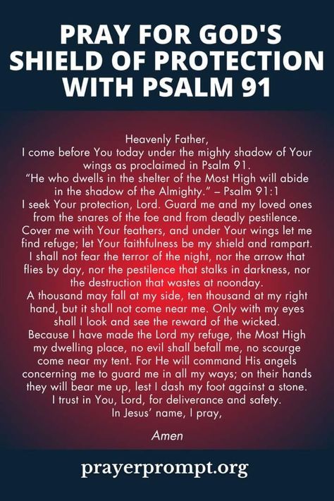 Psalm 91 Prayer Of Protection, Prayer For Enemies, Prayer Of Protection, Psalm 91 Prayer, Protection Prayer, Gods Plan Quotes, Prayer For Guidance, Deliverance Prayers, Spiritual Warfare Prayers