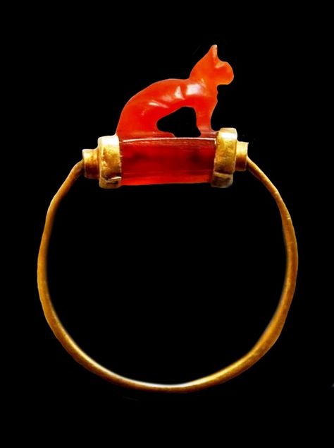 Egyptian carved cat ring, dating to ca.1070–712 BCE and is in the British Museum. Egyptian Gold, Ancient Egyptian Jewelry, Ancient Jewels, Ancient Jewellery, Jewelry Advice, Historical Jewellery, Long Pearl Necklaces, The British Museum, Egyptian Jewelry