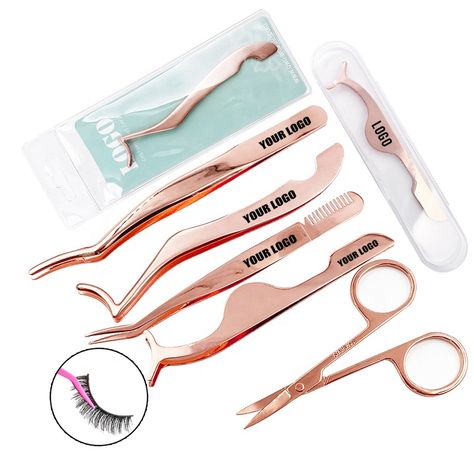 private label glitter False Eyelashes Precise Comb Tweezers Scissors tools rose gold pink black eyelash Lash Applicator with bag #lashbag #lashpackaging #lashtools #lashtoolset #lashscissors #lashtweezers #lashapplicators Lash Room Decor, Eyebrow Tweezers, Routine Tips, Lash Tools, Beauty Routine Tips, Tweezers Eyebrows, How To Color Eyebrows, Rose Gold Pink, Beauty Routine