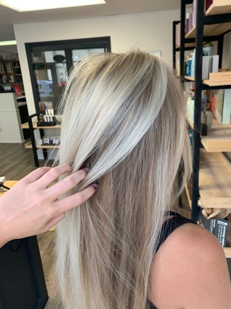 Frosty Blonde Highlights, Icy Blonde Partial Highlights, Partial Platinum Highlights, Partial Highlights For Blonde Hair, Brown With Icy Blonde Highlights, Bright Dimensional Blonde Highlights, White Blonde Highlights On Brown Hair, Icy Blonde Highlights On Blonde Hair, Blonde Highlights Icy