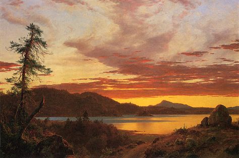 ART & ARTISTS: Frederic Edwin Church – part 2 Hudson River School Paintings, Frederic Church, New England Landscape, American Nature, Frederic Edwin Church, England Landscape, Albert Bierstadt, Hudson River School, Paintings Landscape