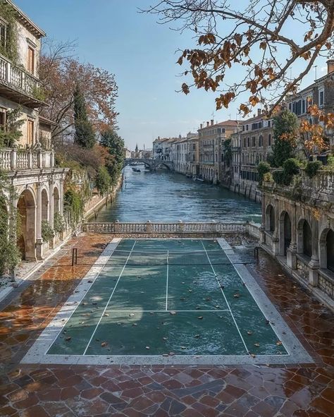 If Venice had tennis courts amongst its canals... Via @marcijusaivision Living In Luxury, Dream House Inspiration, Hacienda Style Homes, Apartment Goals, Homes Around The World, Hacienda Style, Fantasy Homes, Home Vibes, Pretty Landscapes