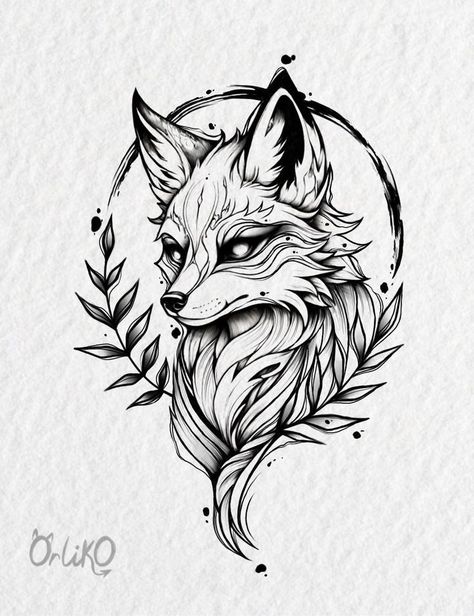 Tattoo Fox Design, 15cm Tattoo, Fox Drawing Tattoo, Fox Tattoo Men, Fox Tattoo Sketch, Epic Tattoos, Fox Tattoo Design, Tattoo Apprenticeship, Epic Tattoo