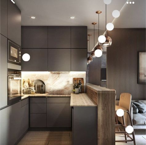 Modern Kitchen Open, Kabinet Dapur, Modern Kitchen Design Open Concept, Luxury Homes Interior, Kitchen Room Design, Kitchen Trends, Decor Minimalist, Kitchen Cabinet Design, Design Case