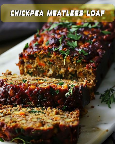 Yay Recipes Chickpea Meatloaf, Meatless Loaf, Vegetarian Loaf, Yay Recipes, Veggie Meatloaf, Meatless Meatloaf, Vegetarian Meatloaf, Meatless Burgers, Cabbage Salad Recipes