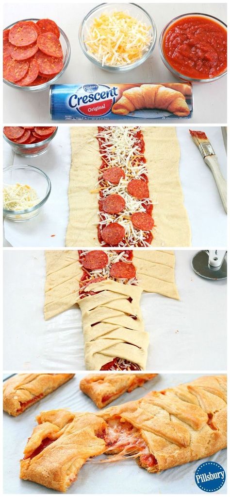 Pepperoni Pizza Braid, Pizza Braid, Kuih Lapis, Resepi Biskut, Easy Cheese, Cheese Stuffed, Pizza Night, Idee Pasto Sano, Pizza Bread