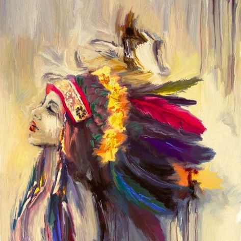 #painting #mawratahreem #American #Indian #art #artist #woman Native American Wall Art, Native American Drawing, Native American Paintings, Native American Quotes, Native American Artwork, Red Indian, Indian Painting, Painting Media, Indian Chief