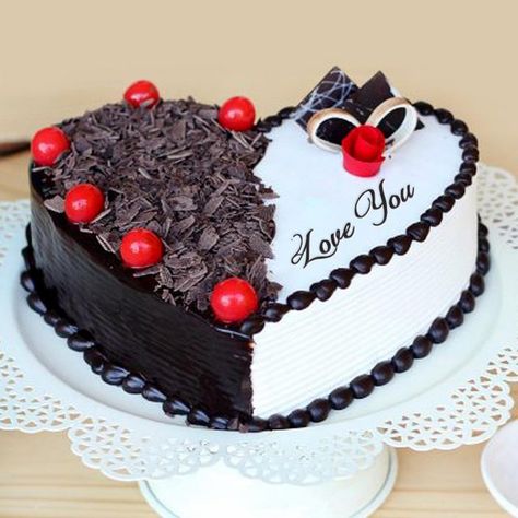 Cake For Wife, Birthday Cake For Wife, Half Christmas, Bolo Rapunzel, Birthday Cake For Boyfriend, Cake For Boyfriend, Heart Shaped Cake, 10 Birthday Cake, Chocolate Cake Designs