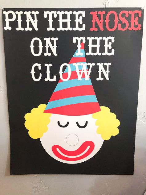 Circus Carnival Games, Circus Theme Games Preschool, Diy Funfair Games, Carnival Preschool Games, Circus Party Activities, Circus Games Preschool, Carnival Games For Preschoolers, Pin The Nose On The Clown, Circus Camp Activities