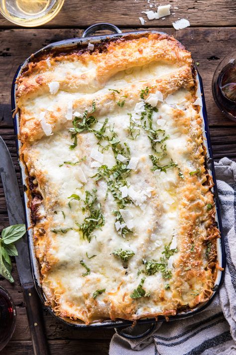 Pesto Bolognese Lasagna | halfbakedharvest.com #pasta #Italian #lasagna #cheese #holidayrecipes via @hbharvest Bolognese Lasagna, Ricotta Filling, Half Baked Harvest Recipes, Harvest Recipes, Half Baked, Half Baked Harvest, Spinach Artichoke, Italian Dishes, Couscous