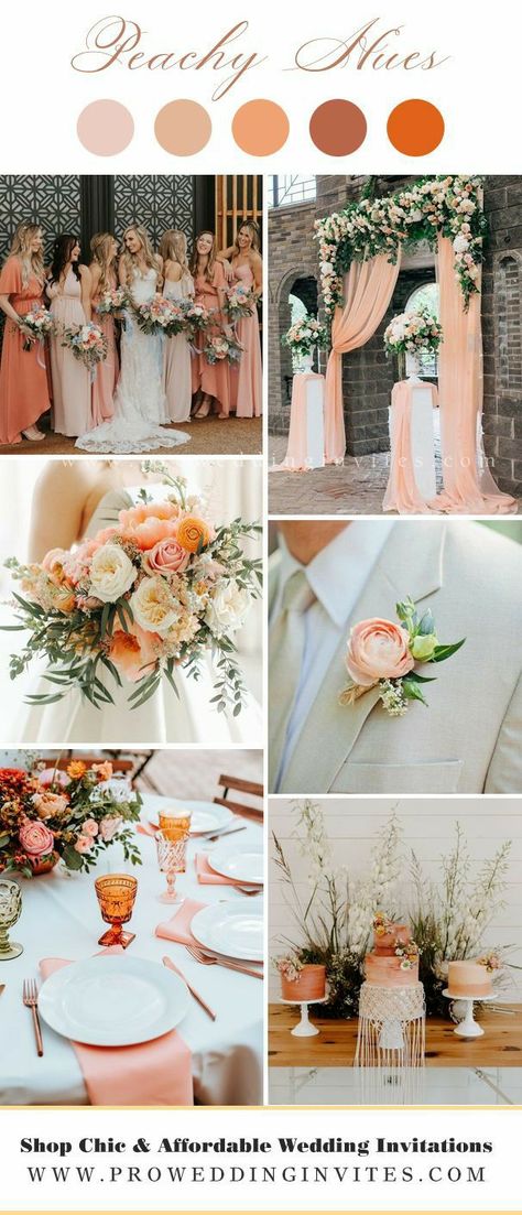 Wedding Theme Color Schemes, Wedding Color Schemes Spring, Spring Wedding Color Palette, Ideas For Autumn, Wedding Color Scheme, English Uk, Wedding Color Pallet, Wedding Color Trends, Peach Colour