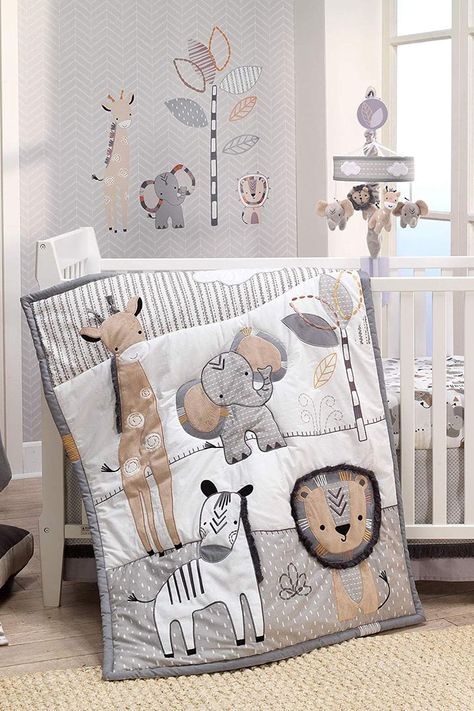 Safari Baby Blanket, Safari Theme Nursery, Baby Crib Bedding Sets, Giraffe Nursery, Baby Boy Room Nursery, White Nursery, Baby Crib Bedding, Nursery Bedding Sets, Baby Crib Mobile