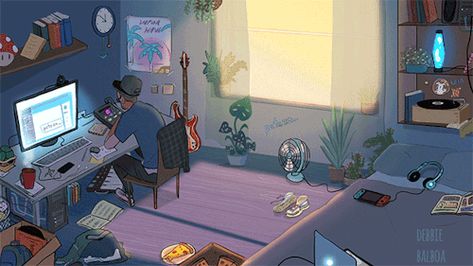 Lo Fi Gif, Debbie Balboa, Lo-fi Wallpaper, Study Chill, Lofi Girl, Lo-fi Aesthetic, Lofi Music, Anime Wallpaper 1920x1080, Radio Playlist