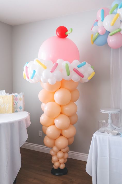 Ice Cream Birthday Party Theme, Ice Cream Balloons, Ice Cream Party Theme, Ice Cream Birthday Party, Ice Cream Theme, Ice Cream Day, Third Birthday Party, Twins 1st Birthdays, Christmas Float