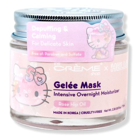 Hello Kitty 50 Intensive Overnight Moisture Gelee Mask - The Crème Shop | Ulta Beauty Kawaii Skincare Products, Hello Kitty X Creme, Creme X Hello Kitty, Hello Kitty Face Mask, Hello Toothpaste, The Creme Shop Hello Kitty, Creme Shop Hello Kitty, The Crème Shop, Hello Kitty Room Decor