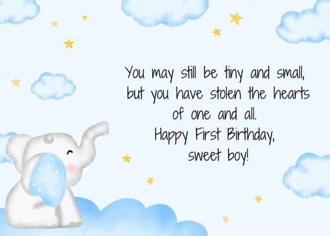 25 Sweet First Birthday Wishes, Messages, and Quotes for Baby Boy On His 1st Birthday First Birthday Card Ideas, Happy First Birthday Boy, Birthday Quotes For Baby Boy, Birthday Baby Boy, First Birthday Quotes For Son, Quotes For First Birthday, Happy 1st Birthday Nephew, Happy Birthday Baby Boy, 1st Birthday Quotes For Daughter