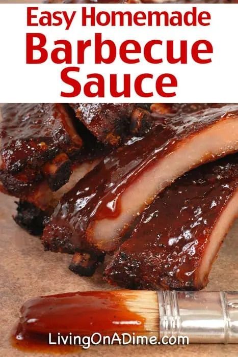 3 Easy Homemade Barbecue Sauce Recipes - Living On A Dime Brisket Bbq Sauce Recipe, Barbecue Sauce Recipe Easy, Bbq Little Smokies, Living On A Dime, Homemade Barbecue Sauce Recipe, Bbq Sauce Homemade Easy, Little Smokies, Homemade Bbq Sauce Recipe, Homemade Barbecue