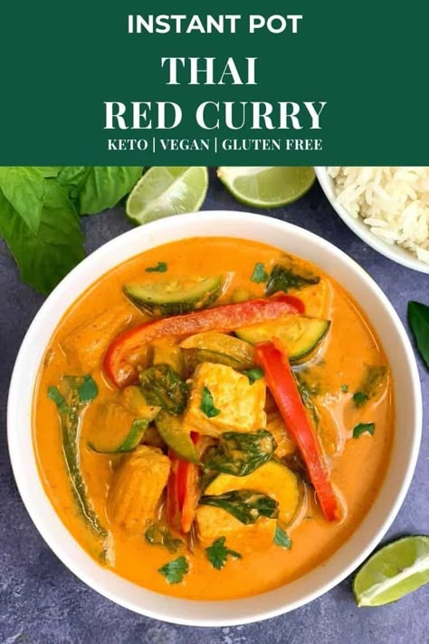 Thai Red Curry Cod, Insta Pot Curry Recipes, Instant Pot Curry Vegetarian, Instant Pot Thai Soup, Red Curry Instant Pot, Instant Pot Thai Curry, Red Curry Tofu, Monk Mode, Instant Pot Thai