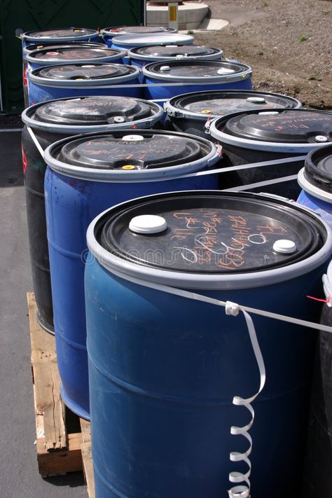 Blue plastic 55 gallon drums full of various flammable waste at a recycling plan , #Sponsored, #gallon, #drums, #Blue, #plastic, #recycling #ad Recycling Plant, 55 Gallon Drum, Plastic Recycling, 55 Gallon, Flat Icons, Mineral Water, Flat Icon, Middle East, Drums