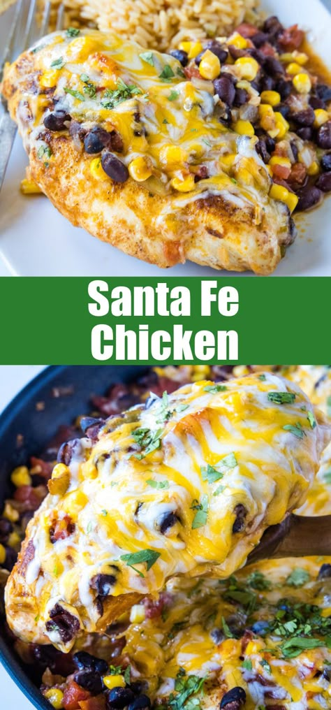 South Western Chicken, Sante Fe Chicken Crockpot, Santa Fe Chicken Recipe, Cowboy Chicken, San Francisco Chicken, Santa Fe Chicken Casserole, Mexican Style Chicken Breast, Santa Fe Chicken Bake, Santa Fe Chicken Crockpot