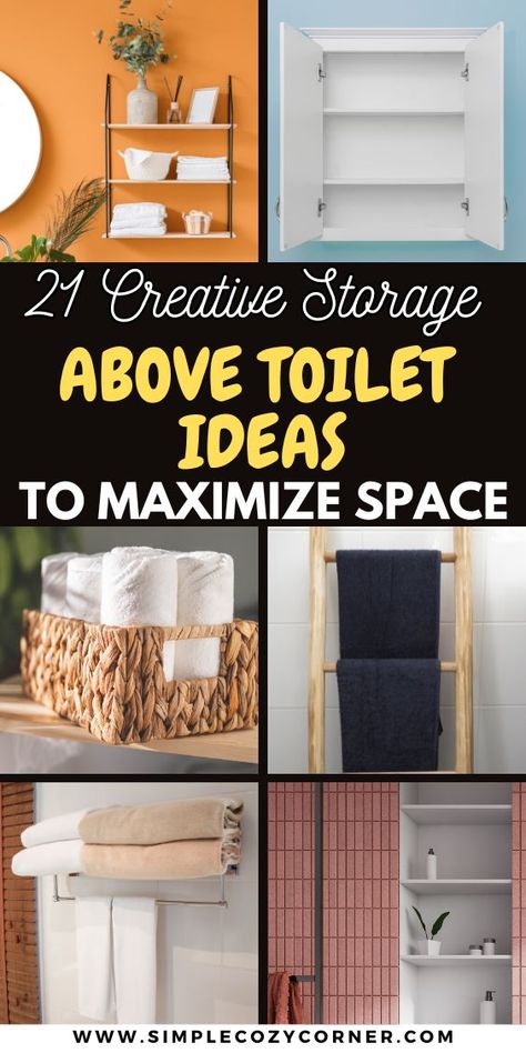 storage above toilet ideas Bathroom Ideas Storage Organizing, Vanity Ideas Storage, Above Toilet Ideas, Storage Above Toilet, Tiny Bathroom Storage Ideas, Small Bathroom Vanity Ideas, Storage Ideas Small Bathroom, Above Toilet Storage, Ideas For Small Houses