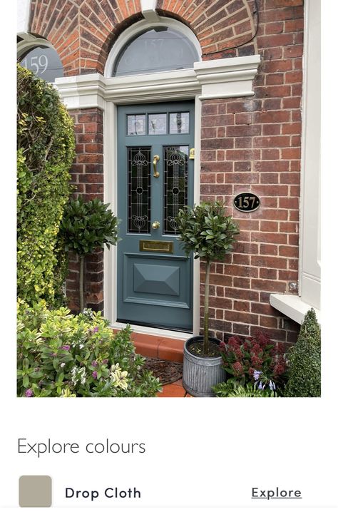 Front Door Farrow And Ball, Farrow And Ball Inchyra Blue, Front Doors Uk, Victorian Front Doors, Inchyra Blue, Blue Front Door, Beautiful Front Doors, Painter And Decorator, Farrow And Ball