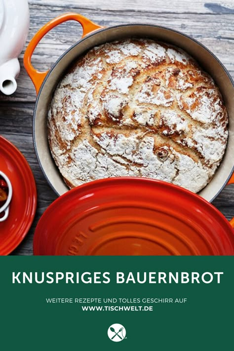 Hier findet ihr ein leckeres Backrezept für ein knuspriges Bauernbrot aus dem Bräter! Den passenden Le Creuset Bräter findet ihr natürlich bei uns im Shop ➡️ bit.ly/le-creuset-tischwelt #brotbacken #landbrot #bauernbrot #brotrezept #lecreuset Grill Party, Rainbow Food, Artisan Bread, Pampered Chef, Le Creuset, Dutch Oven, Family Favorites, Casserole Dishes, Cooking And Baking