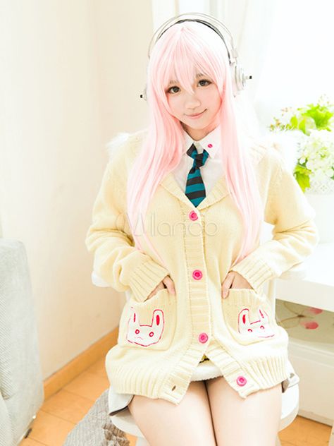 Super Sonico Outfits, Super Sonico Cosplay, Sonico Figure, Sonico Cosplay, Aoi Mukou, Super Sonico, Cosplay Inspo, Yellow Cardigan, Perfect People