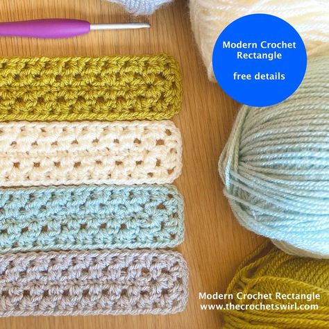 How to make a Modern Crochet Rectangle Beginner Haken, V Stitch Crochet, Modern Crochet Blanket, Granny Pattern, Crochet Square Blanket, Granny Square Crochet Patterns Free, Advanced Crochet, Crochet Blanket Designs, Treble Crochet Stitch