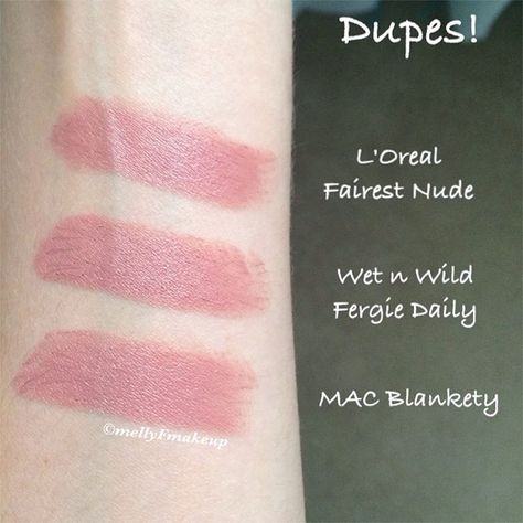 Dupes for MAC Blankety. Like what you see? Follow my instagram @mellyfmakeup for more! Mac Blankety, Velvet Teddy Mac, Mac Brave, Makeup Pinterest, Makeup Tutorial Mac, Mac Makeup Looks, Best Mac Makeup, Mac Velvet Teddy, Makeup Guide