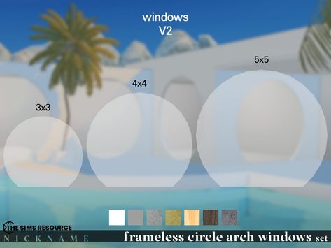 The Sims Resource - frameless circle windows set_3x3 V1 Sims 4 Round Windows Cc, Sims 4 Round Windows, Sims 4 Cc Circle Windows, Sims 4 Curved Windows, Sims 4 Cc Sliding Glass Door, Sims4 Doors And Windows, Sims 4 Cc Windows And Doors Maxis Match, Circle Windows, Frameless Window