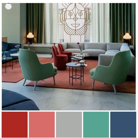 Double Complementary Colors, Split Complementary Color Scheme, Bedroom Ideas For Small Rooms Women, Color Palette Interior Design, Interior Design Color Schemes, Blue Interior Design, Japanese Minimalist, Green Interior Design, Complimentary Color Scheme